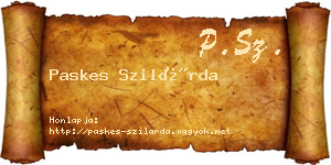 Paskes Szilárda névjegykártya